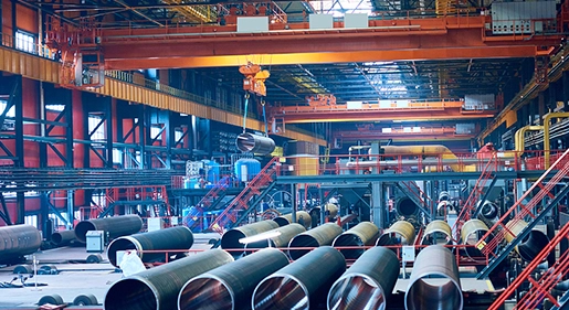 Laser-Maschine im Baustahl